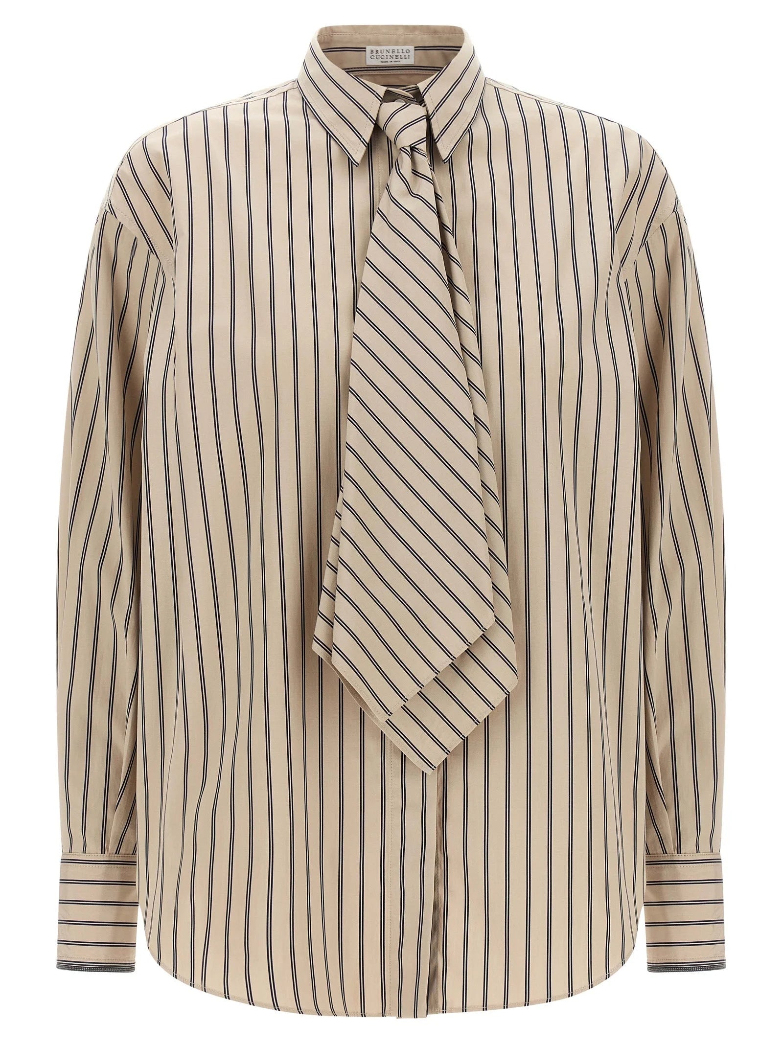 Brunello Cucinelli Beige Cotton Blouse
