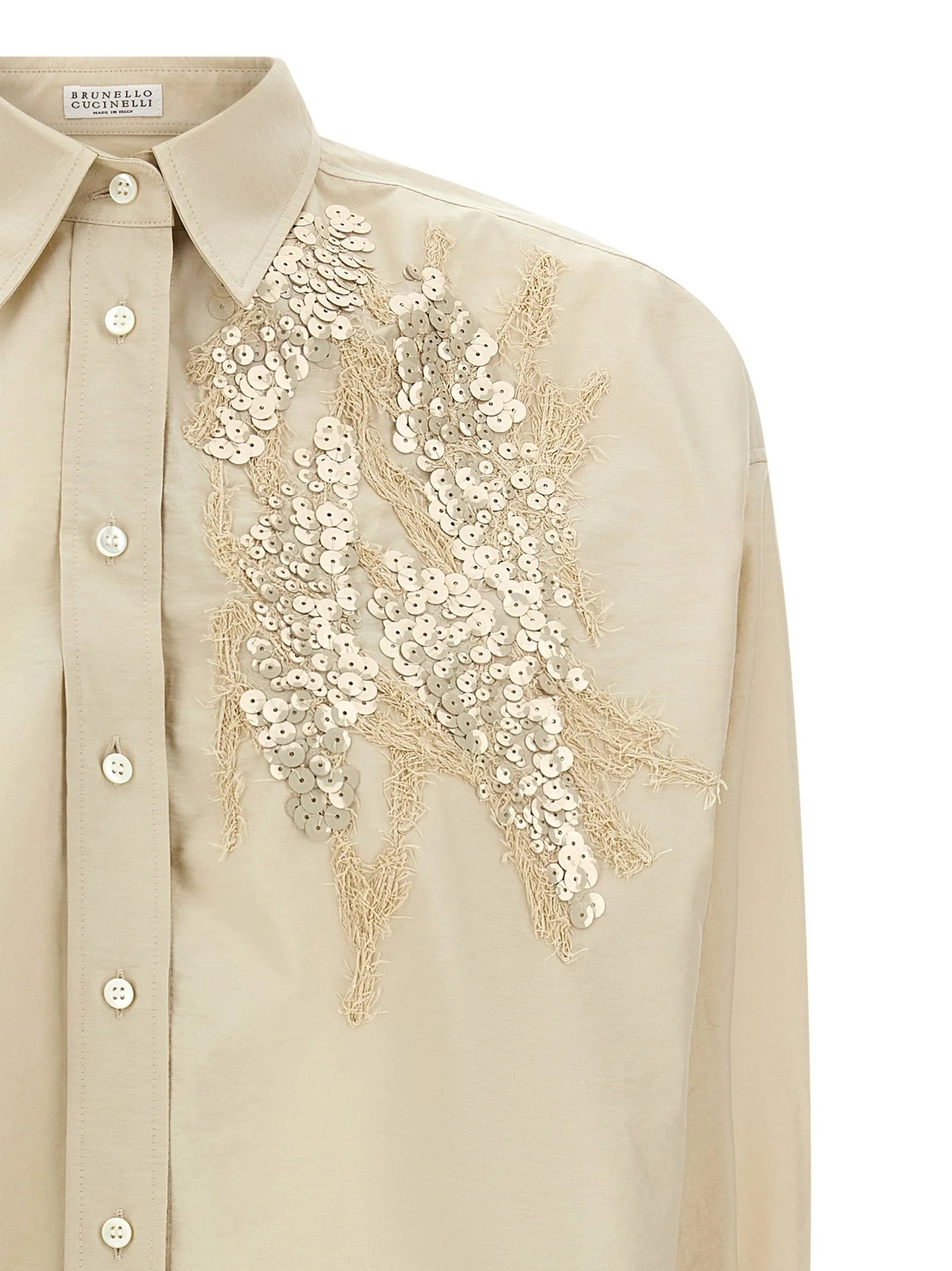 Brunello Cucinelli Beige Cotton Blouse - L