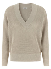 Brunello Cucinelli Beige Cotton Cardigan