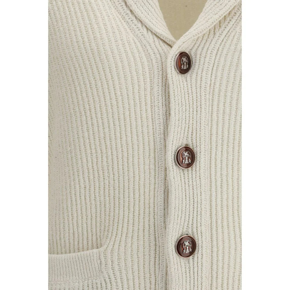 Brunello Cucinelli Beige Cotton Cardigan