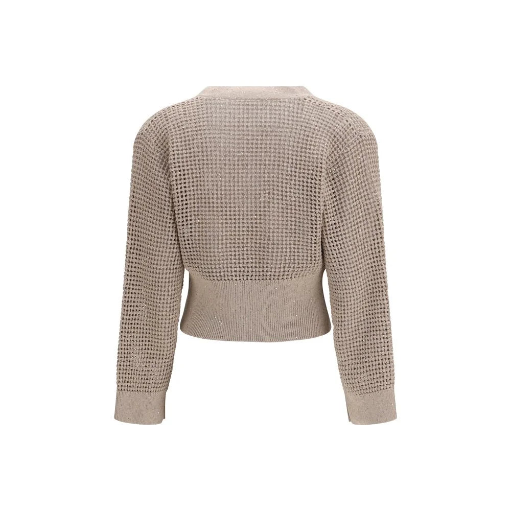 Brunello Cucinelli Beige Cotton Cardigan - L