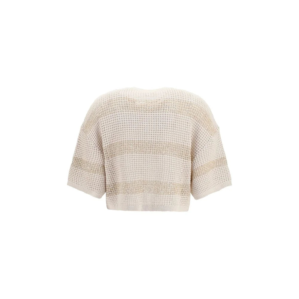 Brunello Cucinelli Beige Cotton Cardigan - M