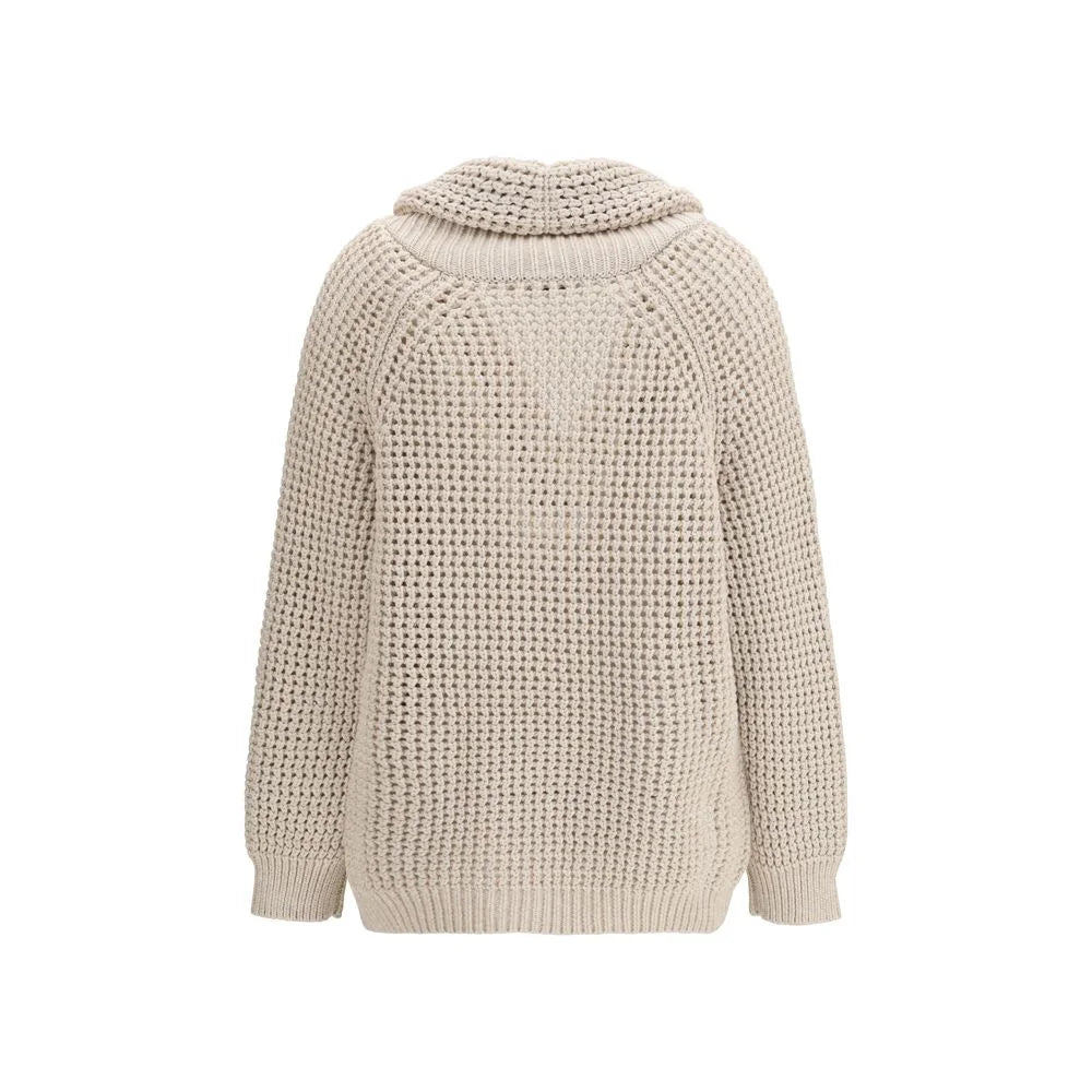 Brunello Cucinelli Beige katoenen cardigan - M