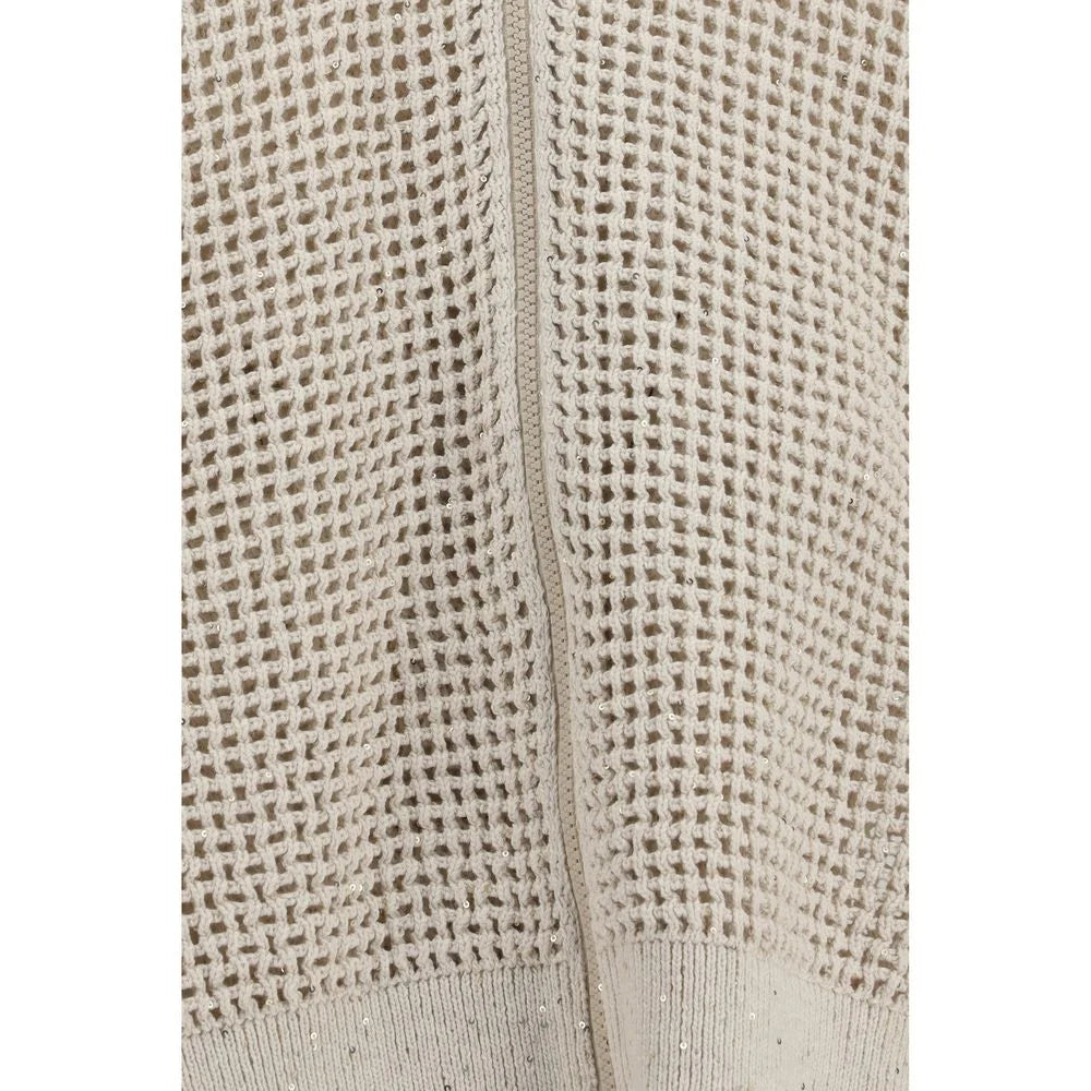 Brunello Cucinelli Beige Cotton Cardigan - S