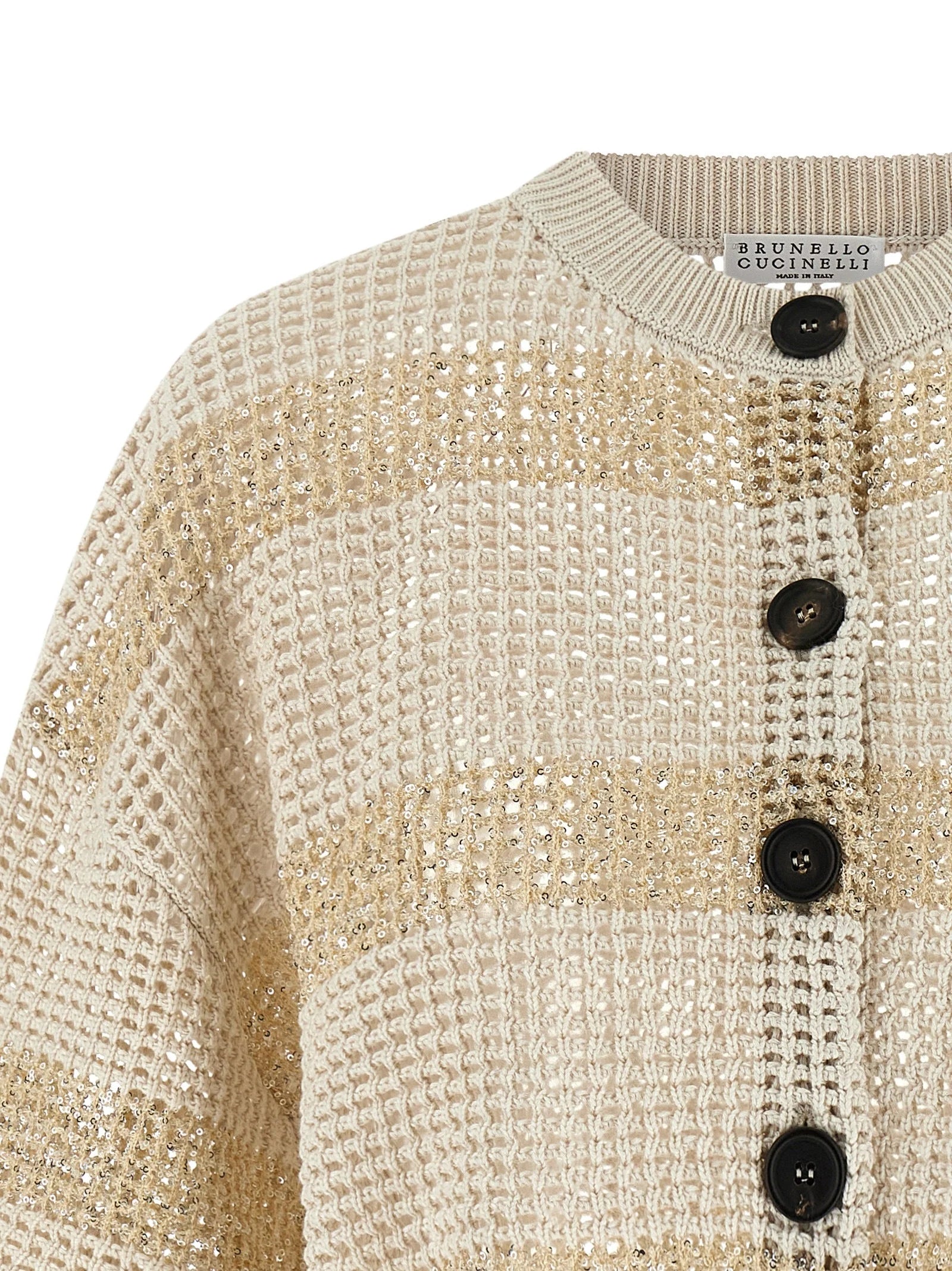 Brunello Cucinelli Beige Cotton Cardigan - XL