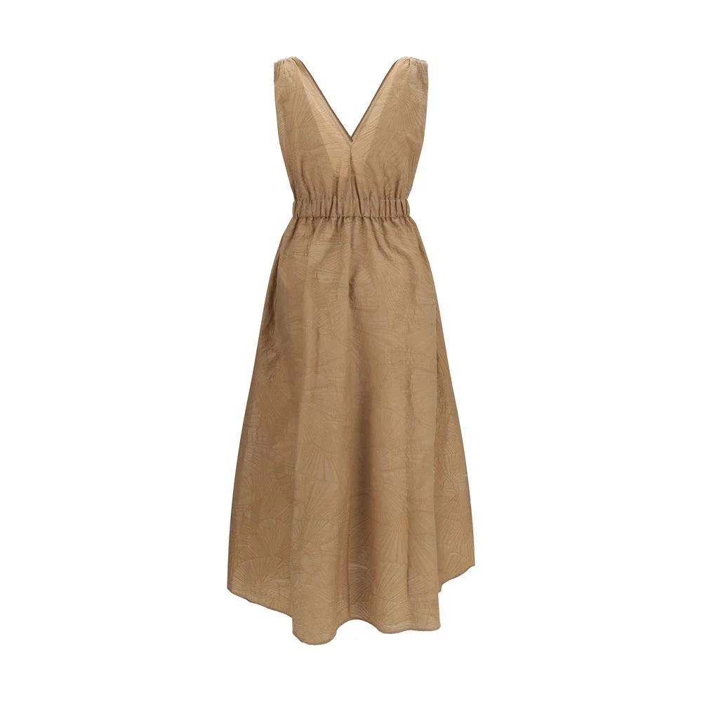 Brunello Cucinelli Beige Cotton Casual Dress - S