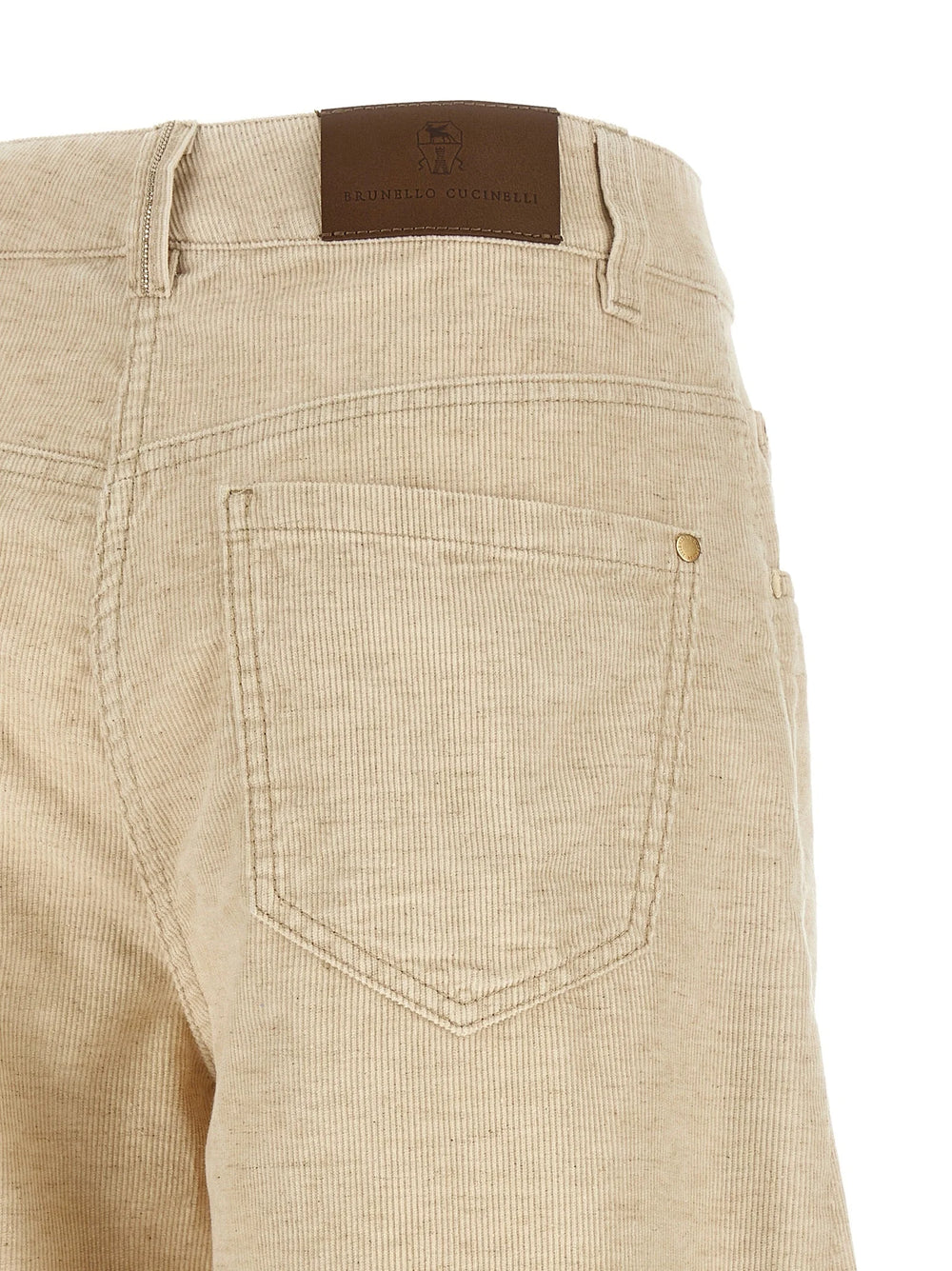 Brunello Cucinelli Beige Cotton Casual Pants