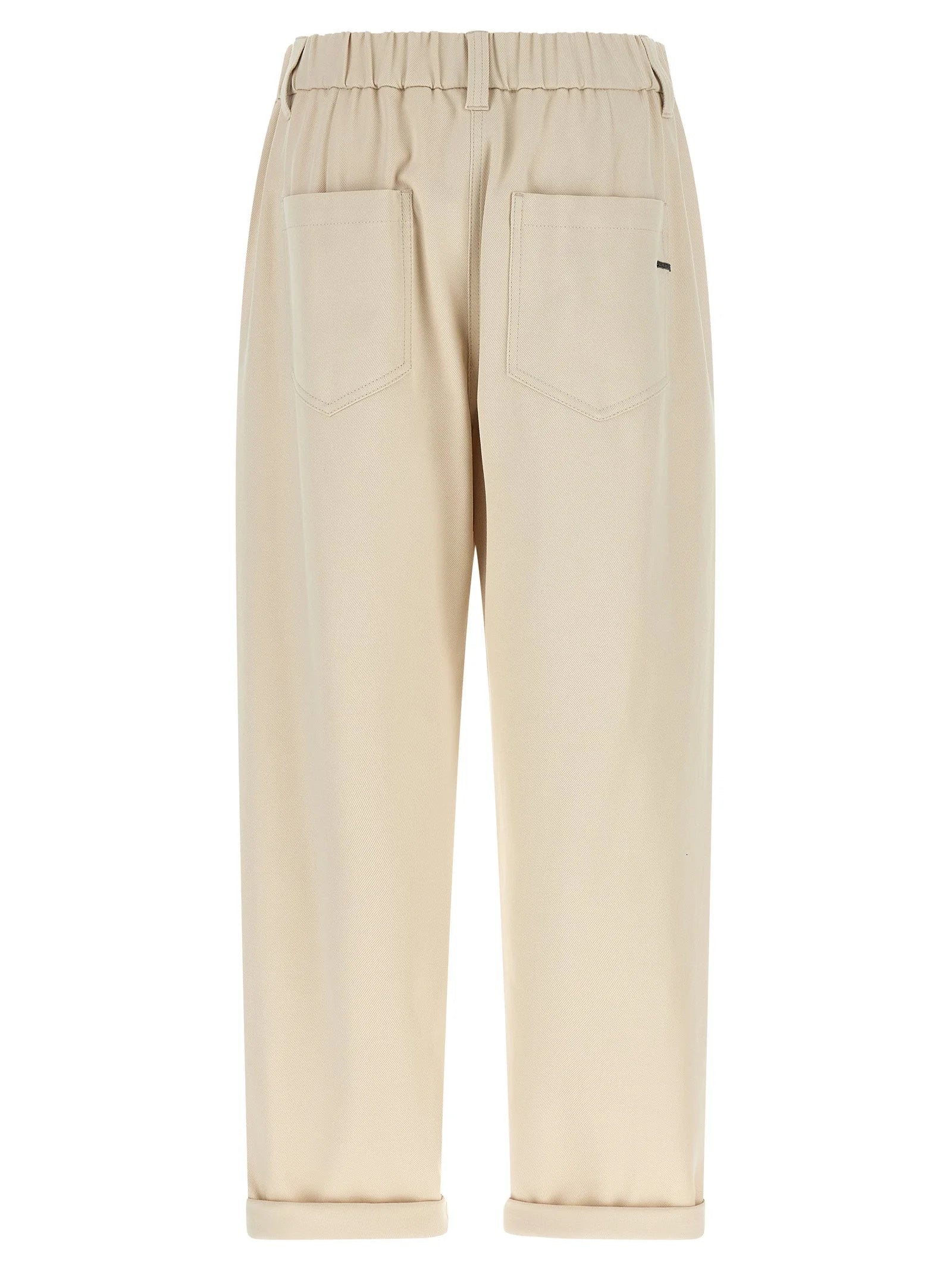 Brunello Cucinelli Beige Cotton Casual Pants