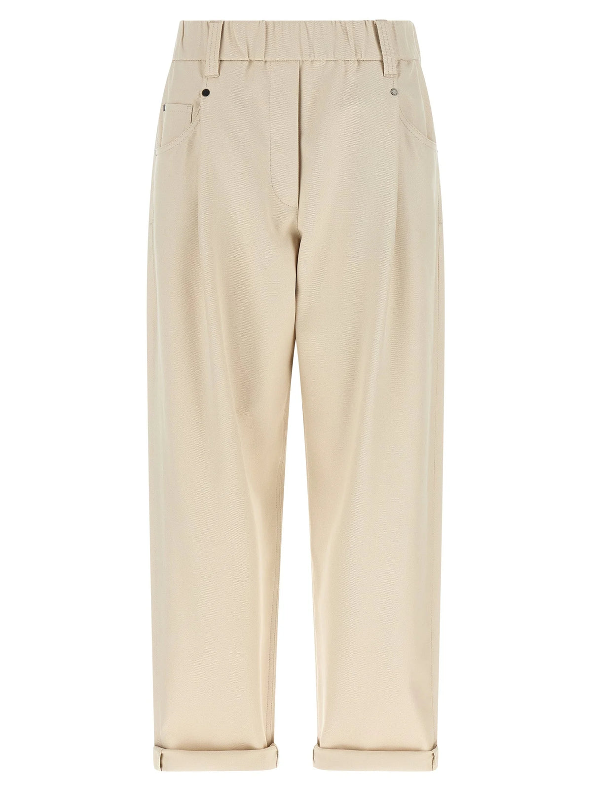 Brunello Cucinelli Beige Cotton Casual Pants