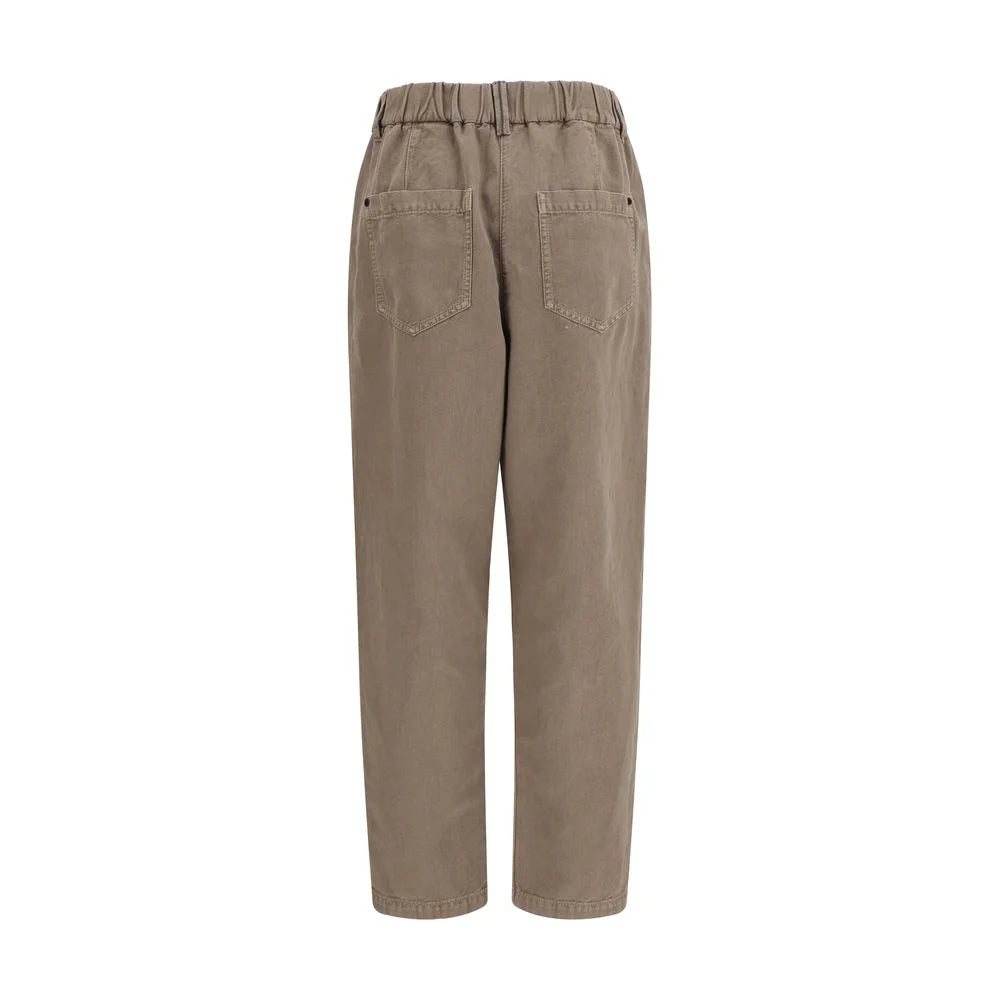 Brunello Cucinelli Beige Cotton Casual Pants - IT36 | XS