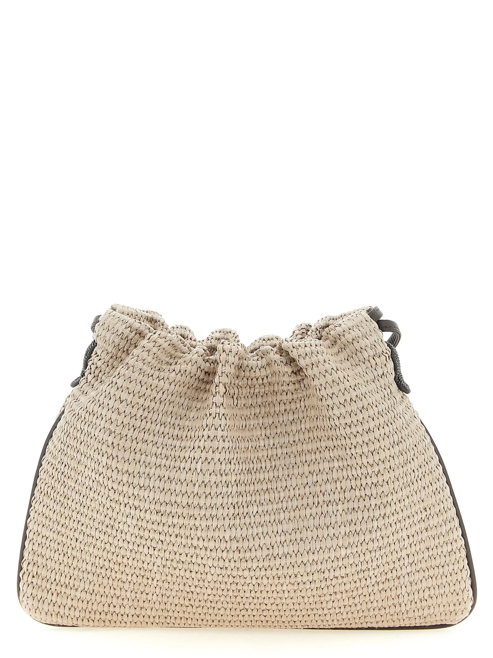 Brunello Cucinelli Beige Cotton Clutch Bag