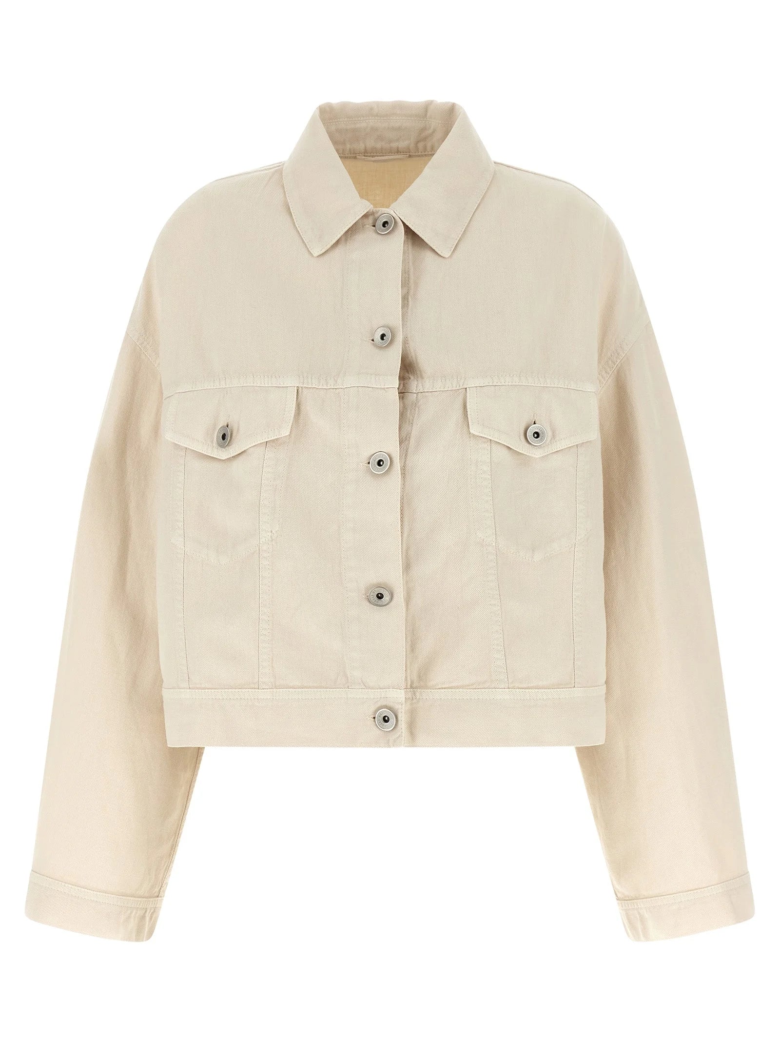 Brunello Cucinelli Beige Cotton Denim Jacket - IT44
