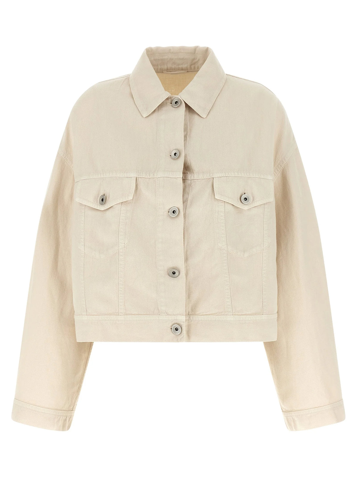 Brunello Cucinelli Beige Cotton Denim Jacket - IT44