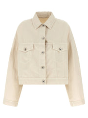 Brunello Cucinelli Beige Cotton Denim Jacket - IT44