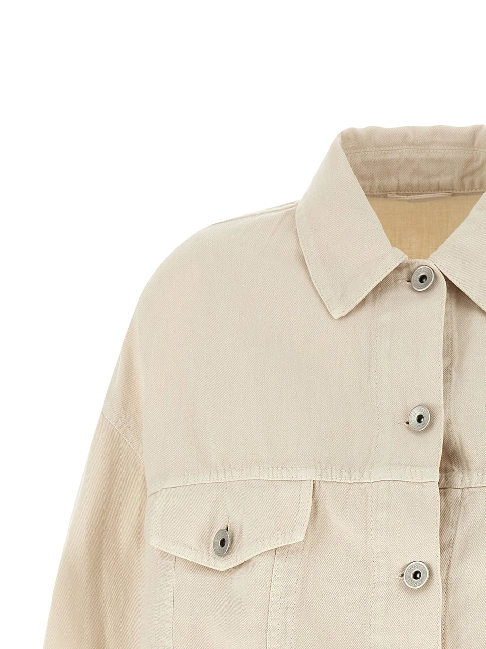 Brunello Cucinelli Beige Cotton Denim Jacket - IT44