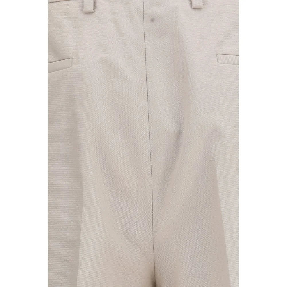 Brunello Cucinelli Beige Cotton Dress Pants