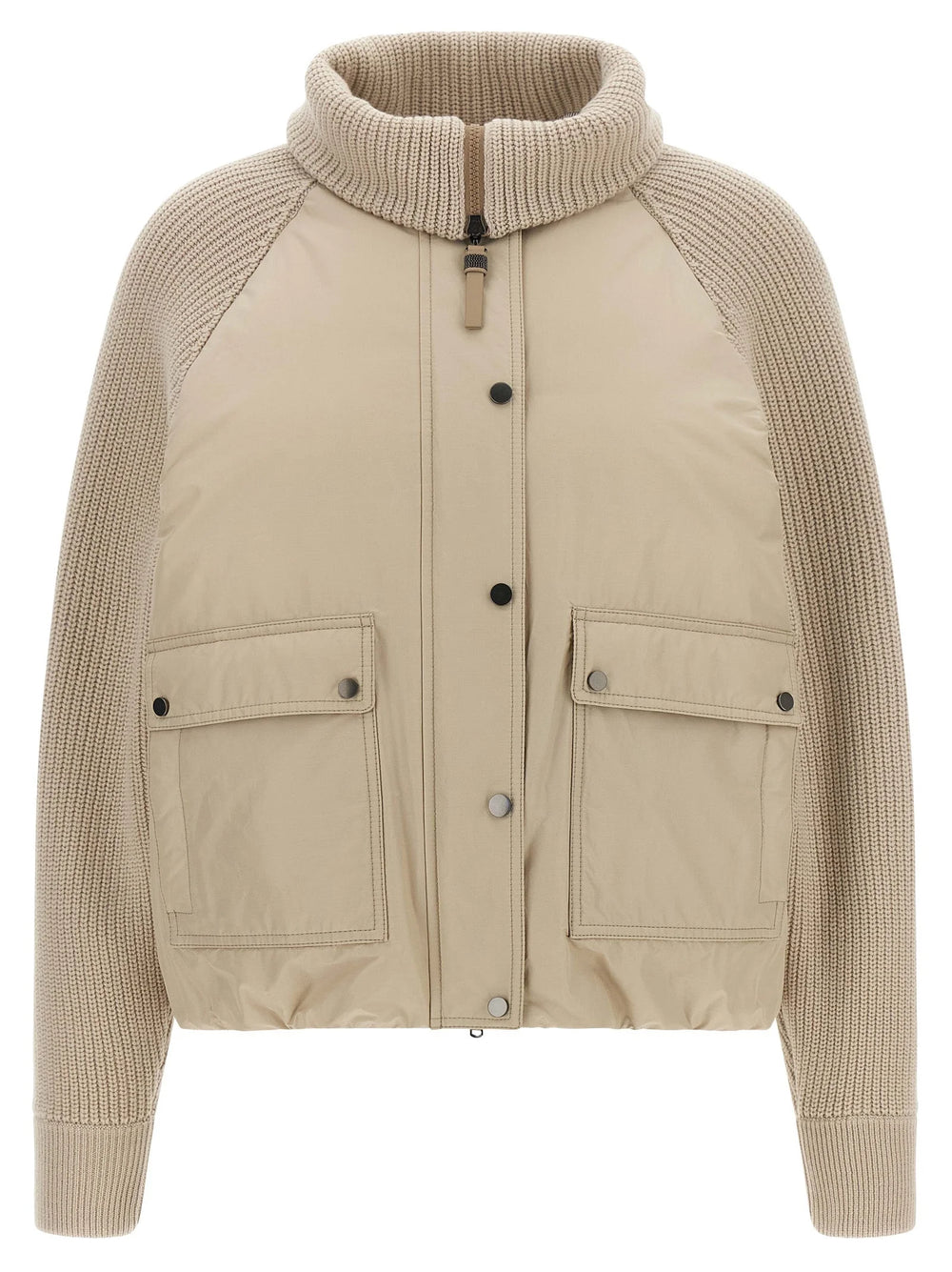 Brunello Cucinelli Beige Cotton Full-Length Jacket
