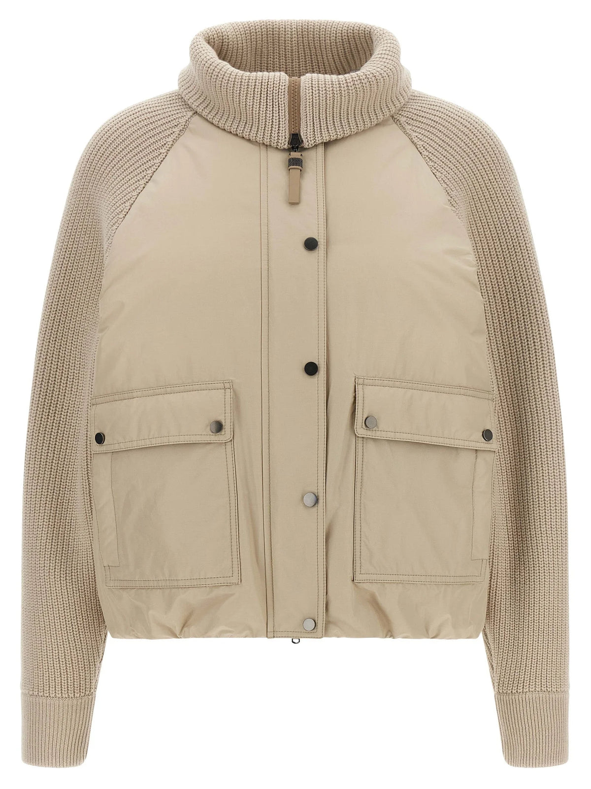 Brunello Cucinelli Beige Cotton Full-Length Jacket