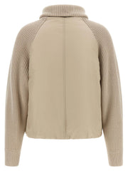 Brunello Cucinelli Beige Cotton Full-Length Jacket