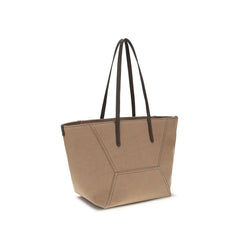 Brunello Cucinelli beige bomuldshåndtaske