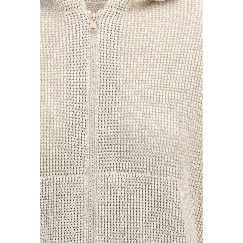 Brunello Cucinelli Beige Cotton Hoodie - S
