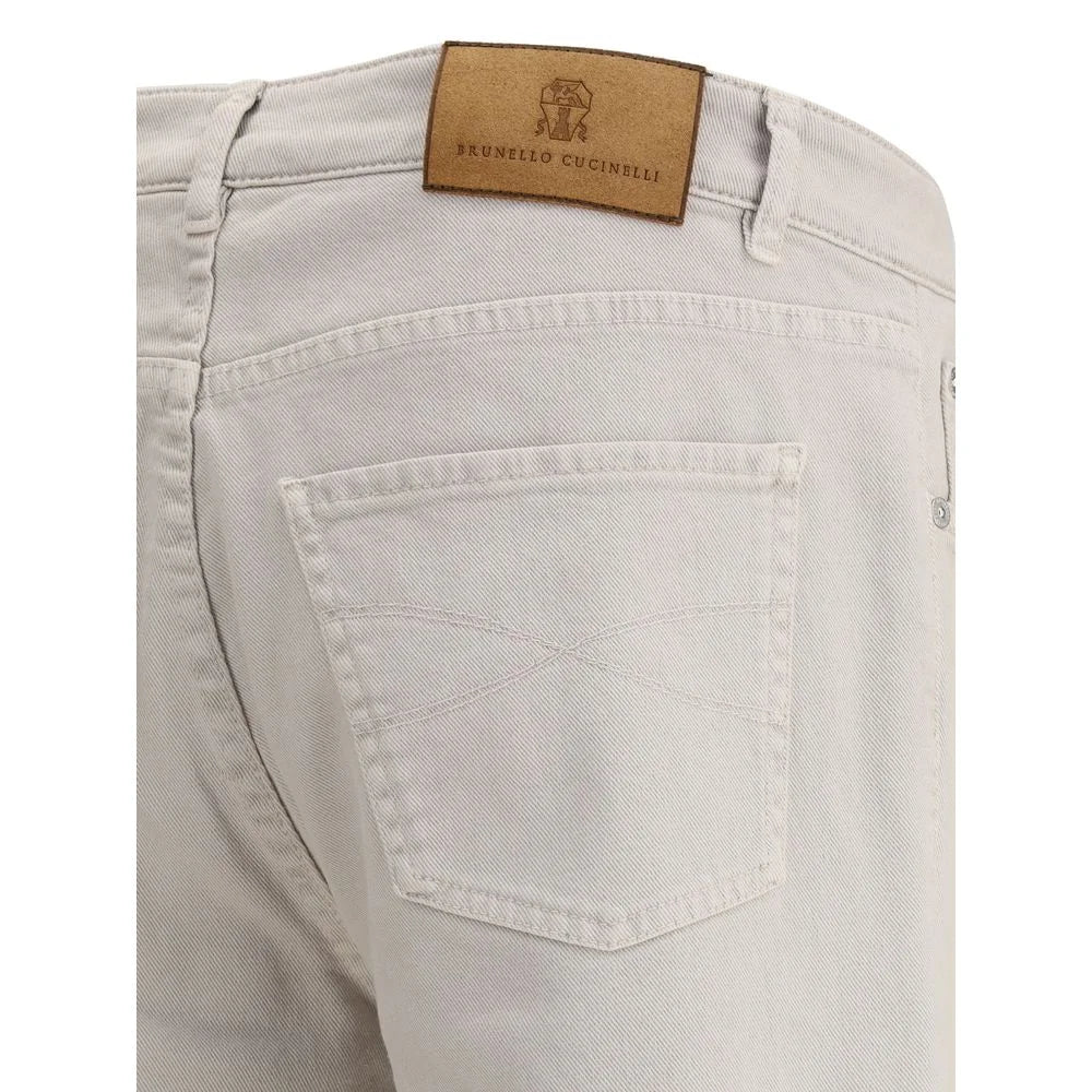 Brunello Cucinelli Beige Cotton Jeans Denim