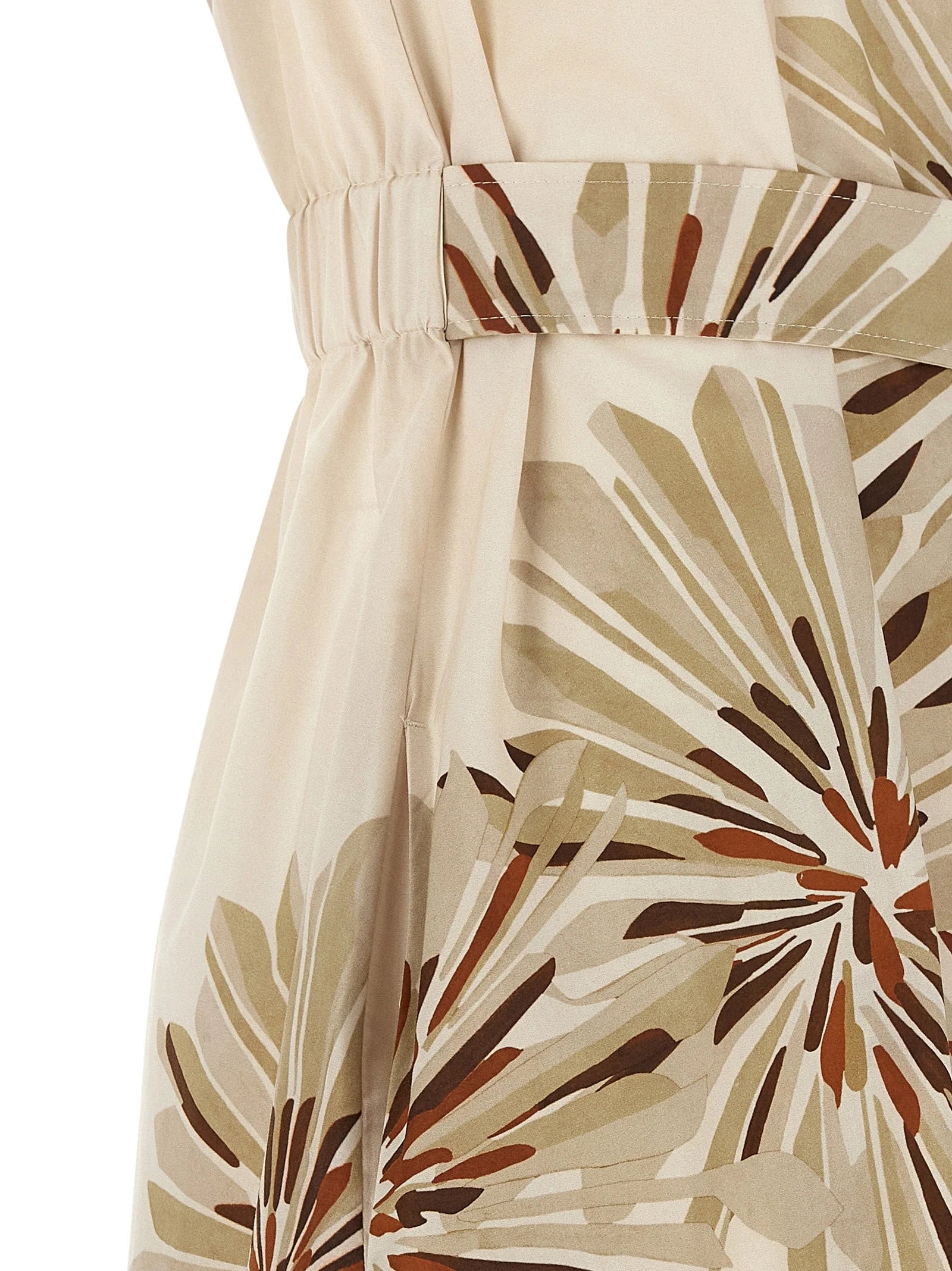 Brunello Cucinelli Beige Cotton Midi Dress