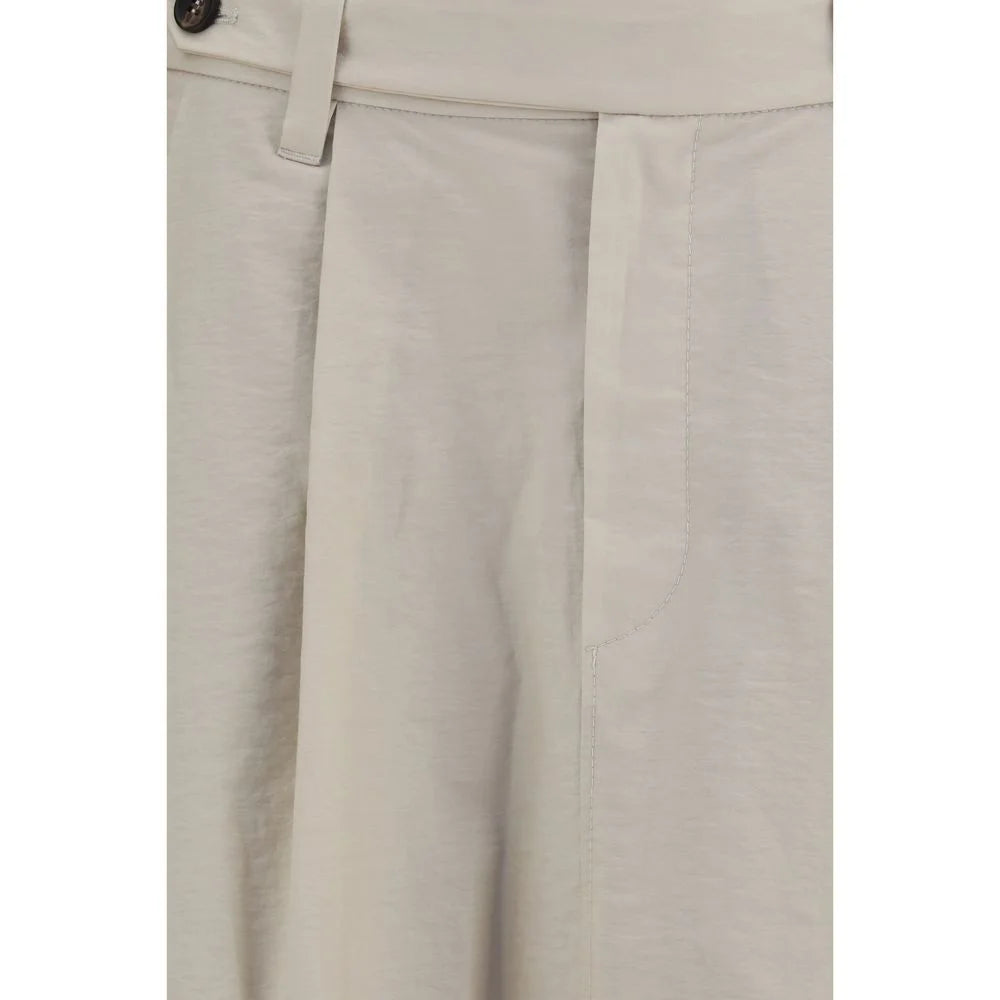 Brunello Cucinelli Beige Cotton Midi Skirt