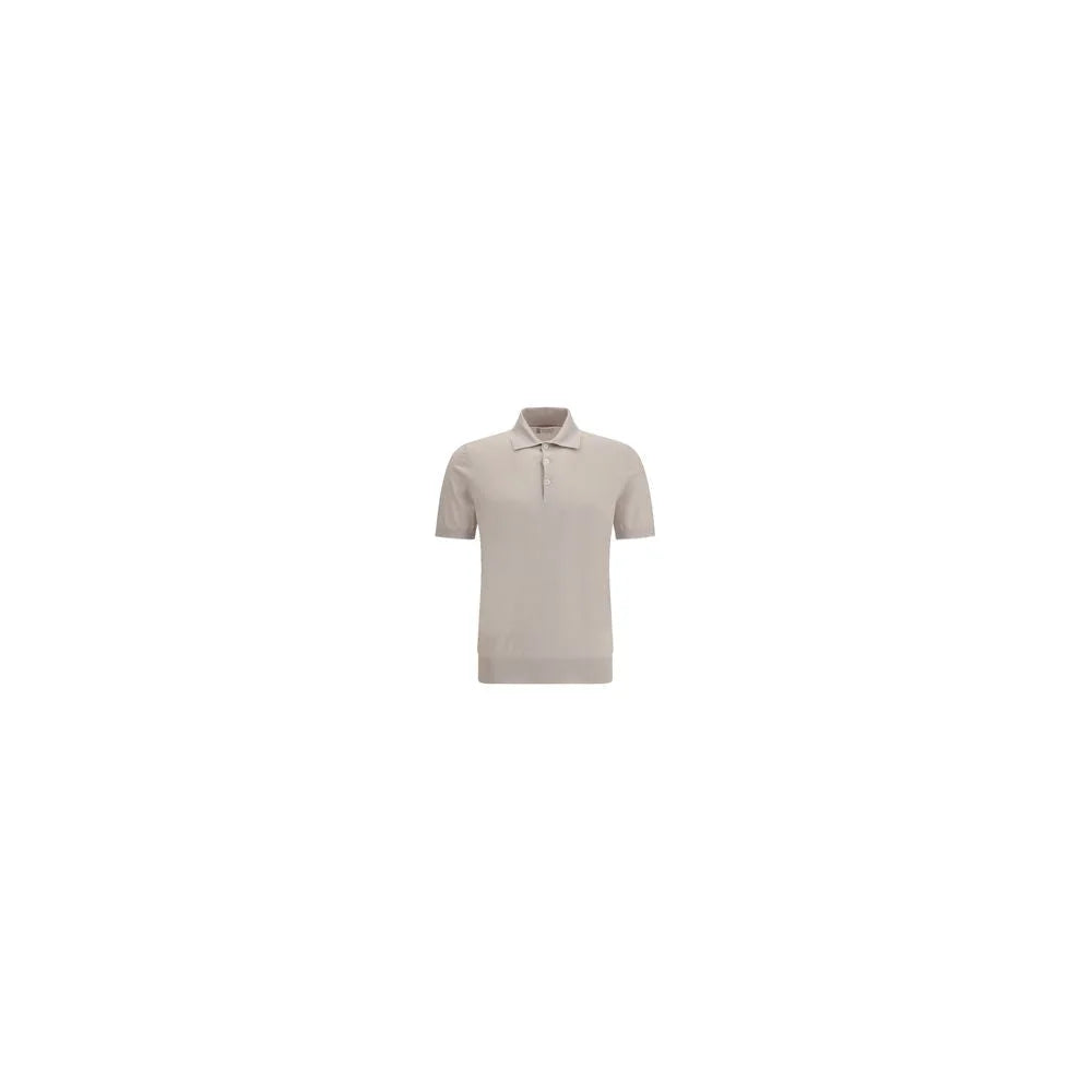 Brunello Cucinelli Beige Cotton Polo Shirt