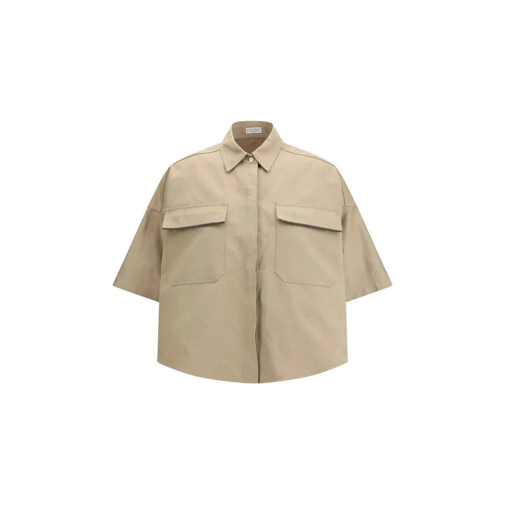 Brunello Cucinelli Beige Cotton Shortsleeve Shirt
