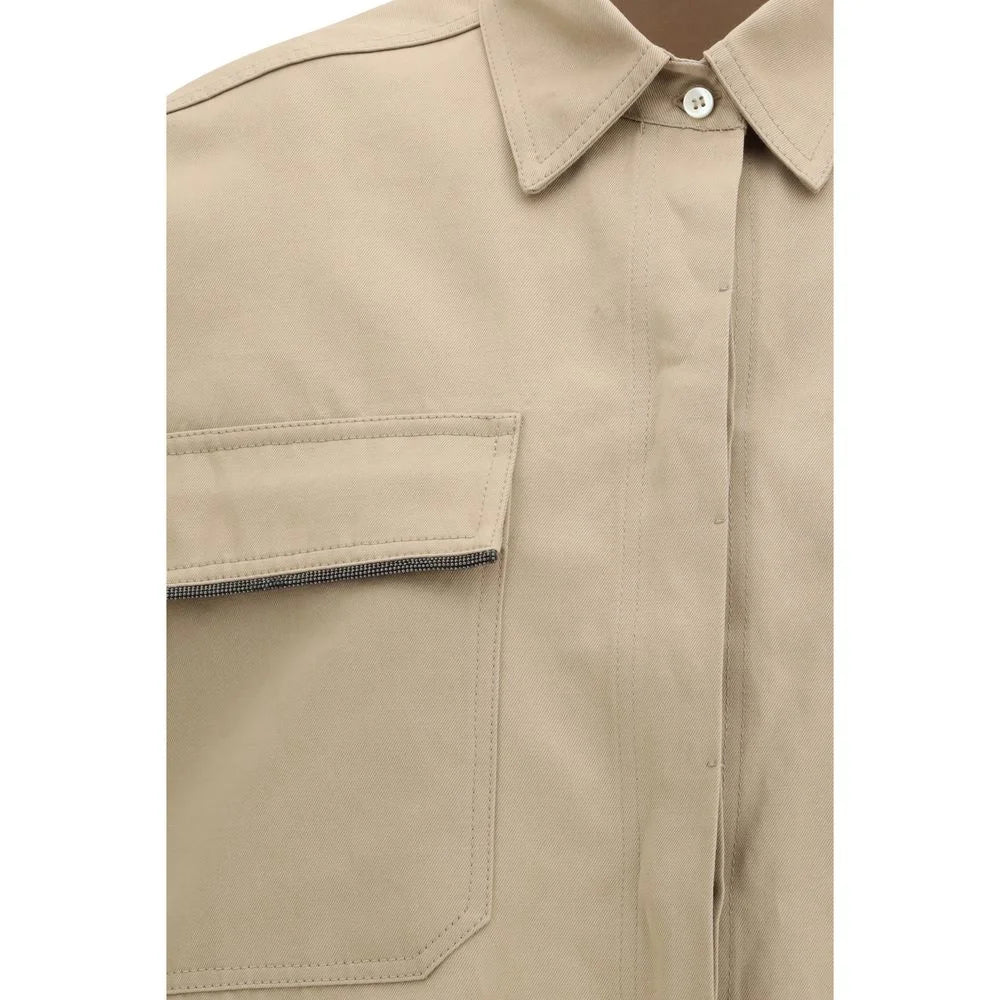 Brunello Cucinelli Beige Cotton Shortsleeve Shirt - IT40 | M
