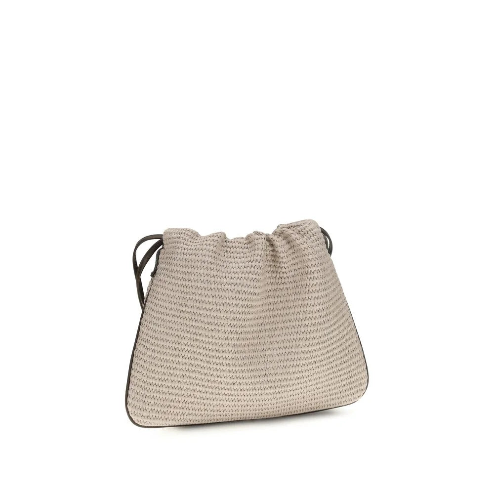 Brunello Cucinelli Beige Cotton Shoulder Bag