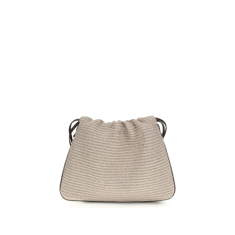 Brunello Cucinelli Beige Cotton Shoulder Bag