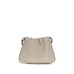 Brunello Cucinelli Beige Cotton Shoulder Bag