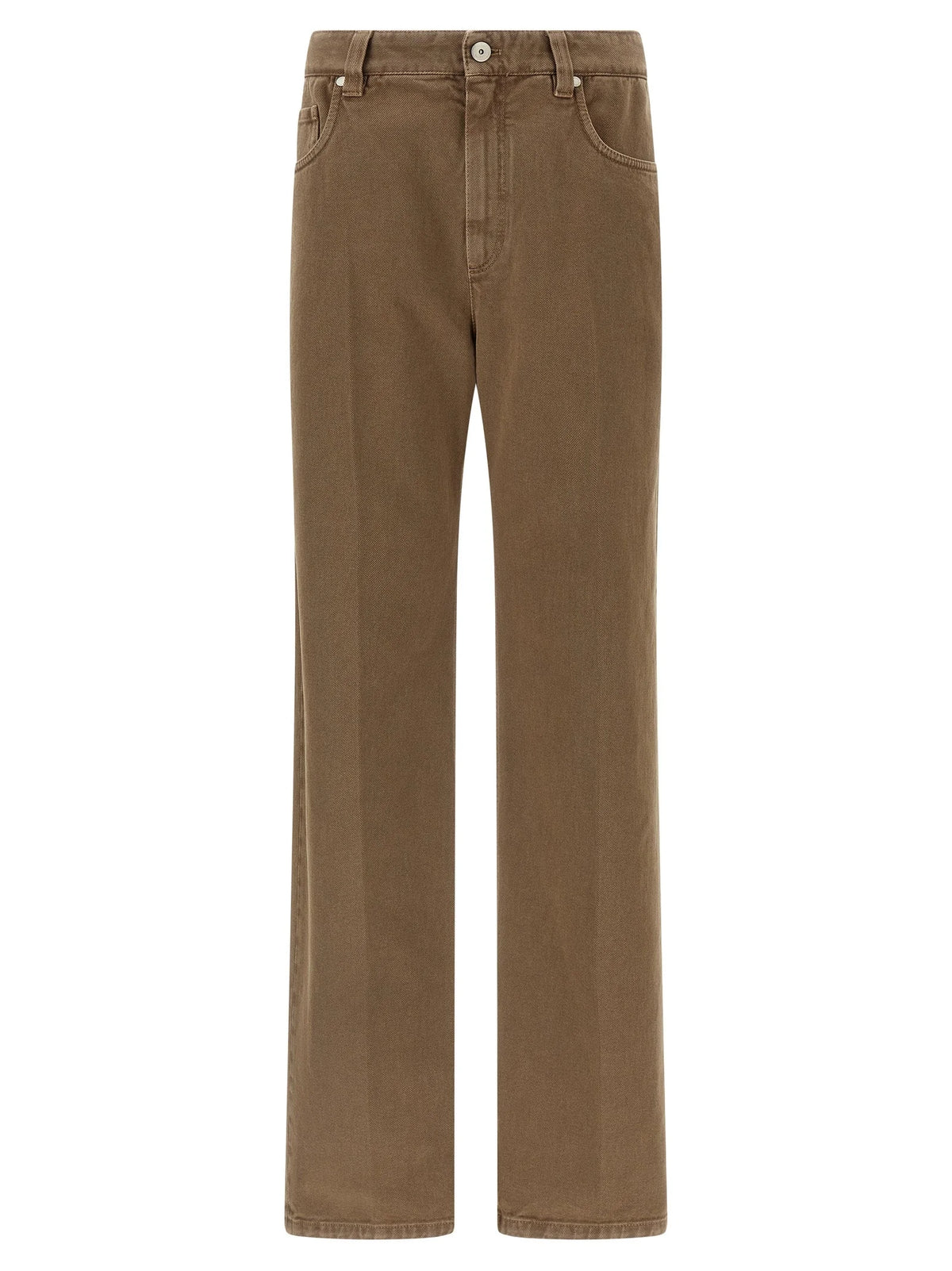 Brunello Cucinelli Beige Cotton Straight-Leg Jeans