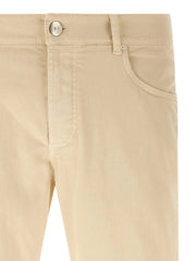 Brunello Cucinelli Beige Cotton Straight-Leg Jeans