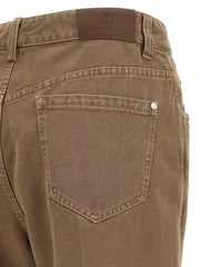 Brunello Cucinelli Beige Cotton Straight-Leg Jeans