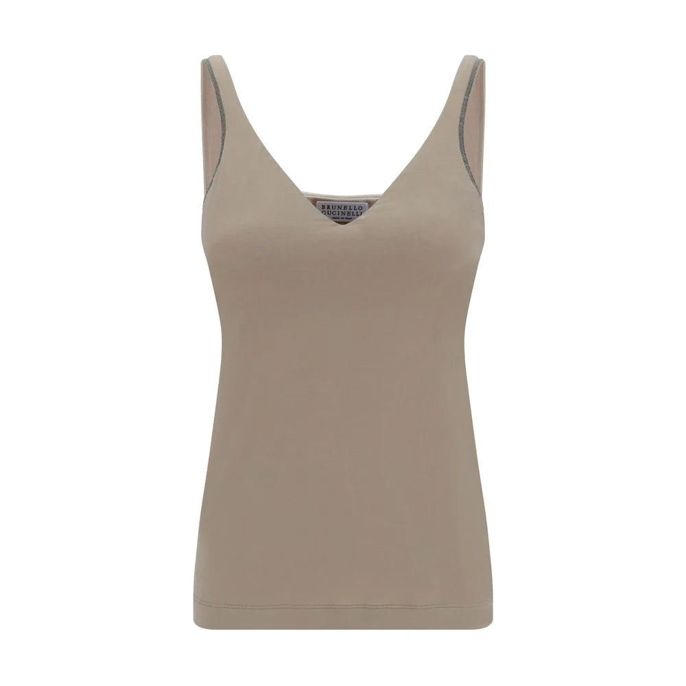 Brunello Cucinelli Beige Cotton T-Shirt