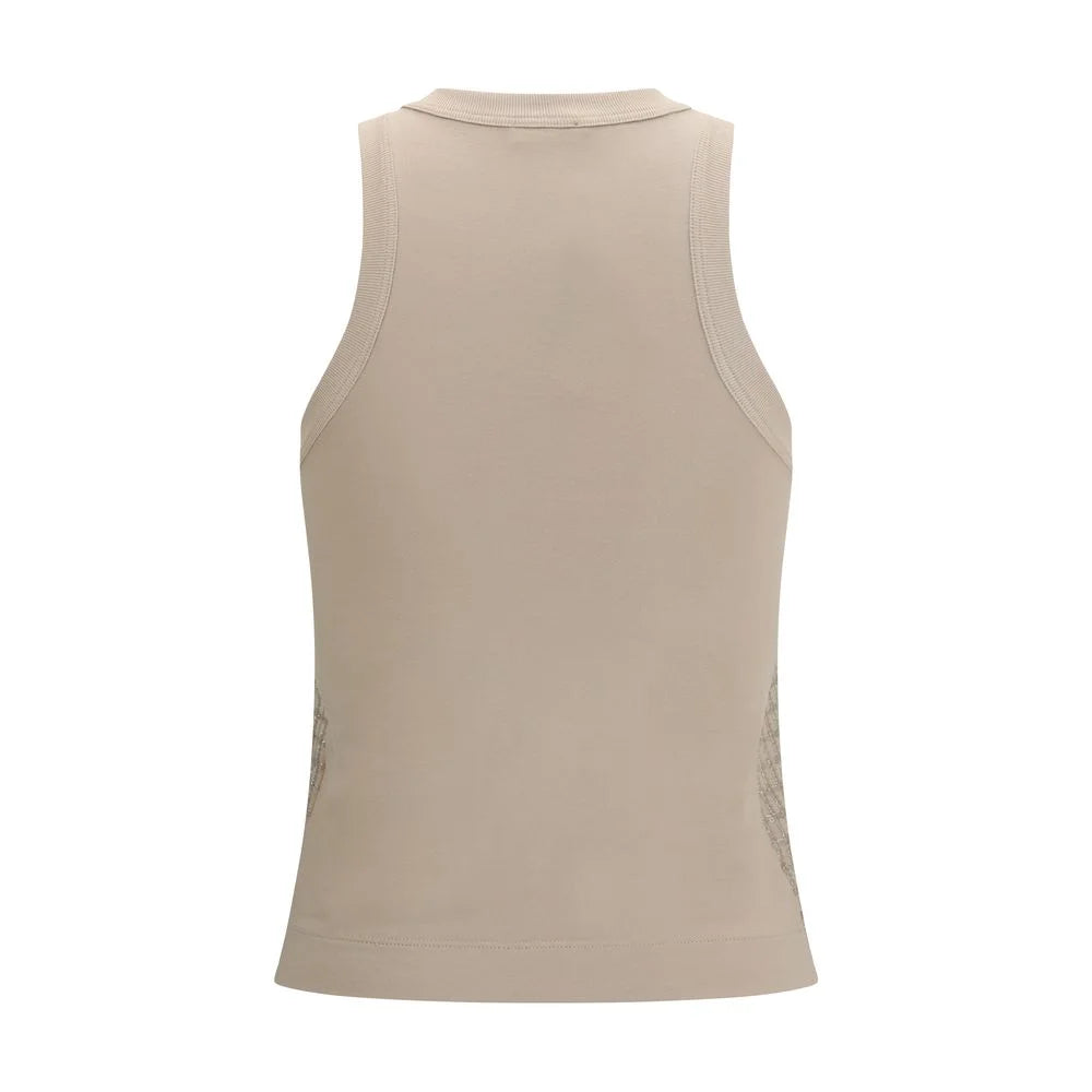 Brunello Cucinelli Beige Cotton T-Shirt