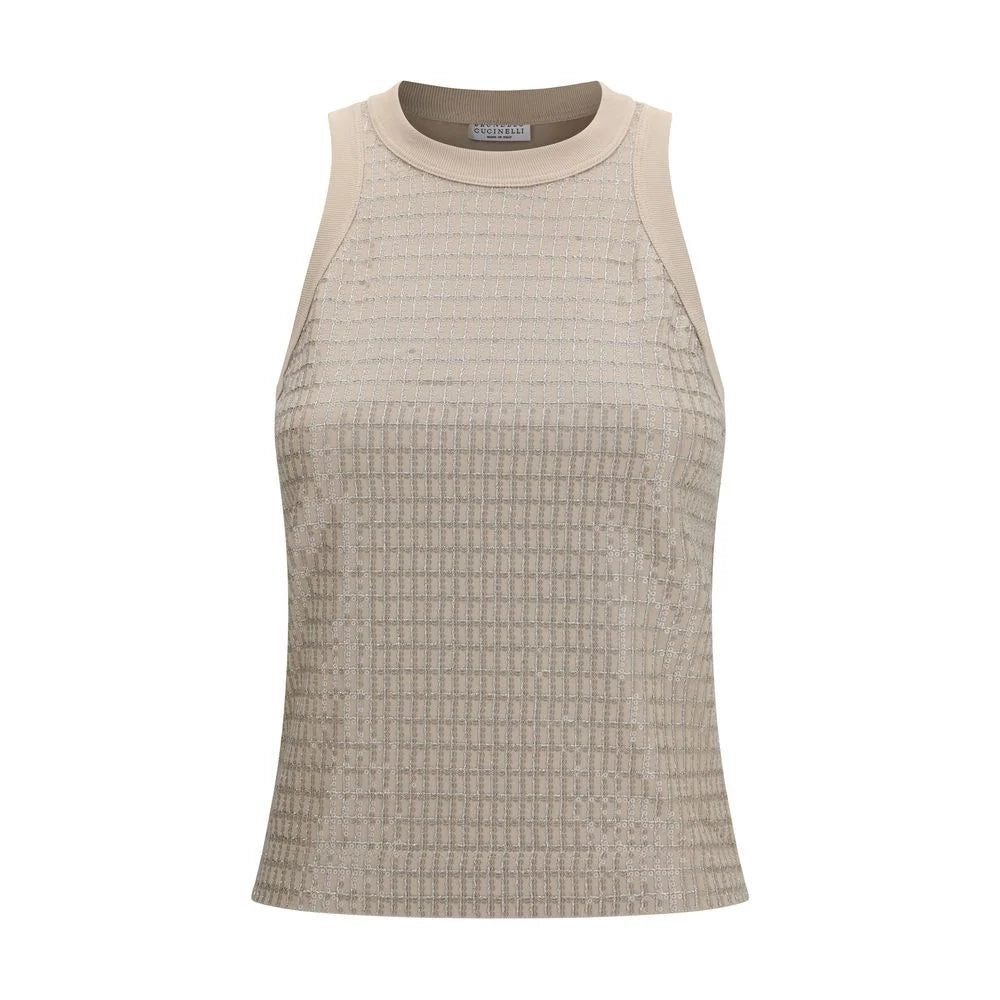 Brunello Cucinelli Beige Cotton T-Shirt