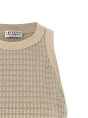 Brunello Cucinelli Beige Cotton Tank Tops - L