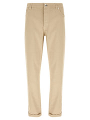 Brunello Cucinelli Beige Cotton Tapered Jeans