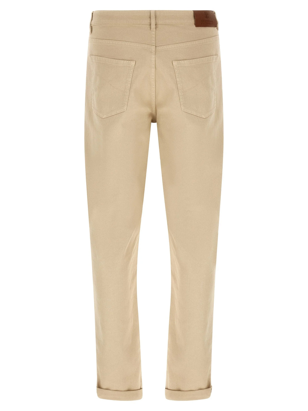 Brunello Cucinelli Beige Cotton Tapered Jeans