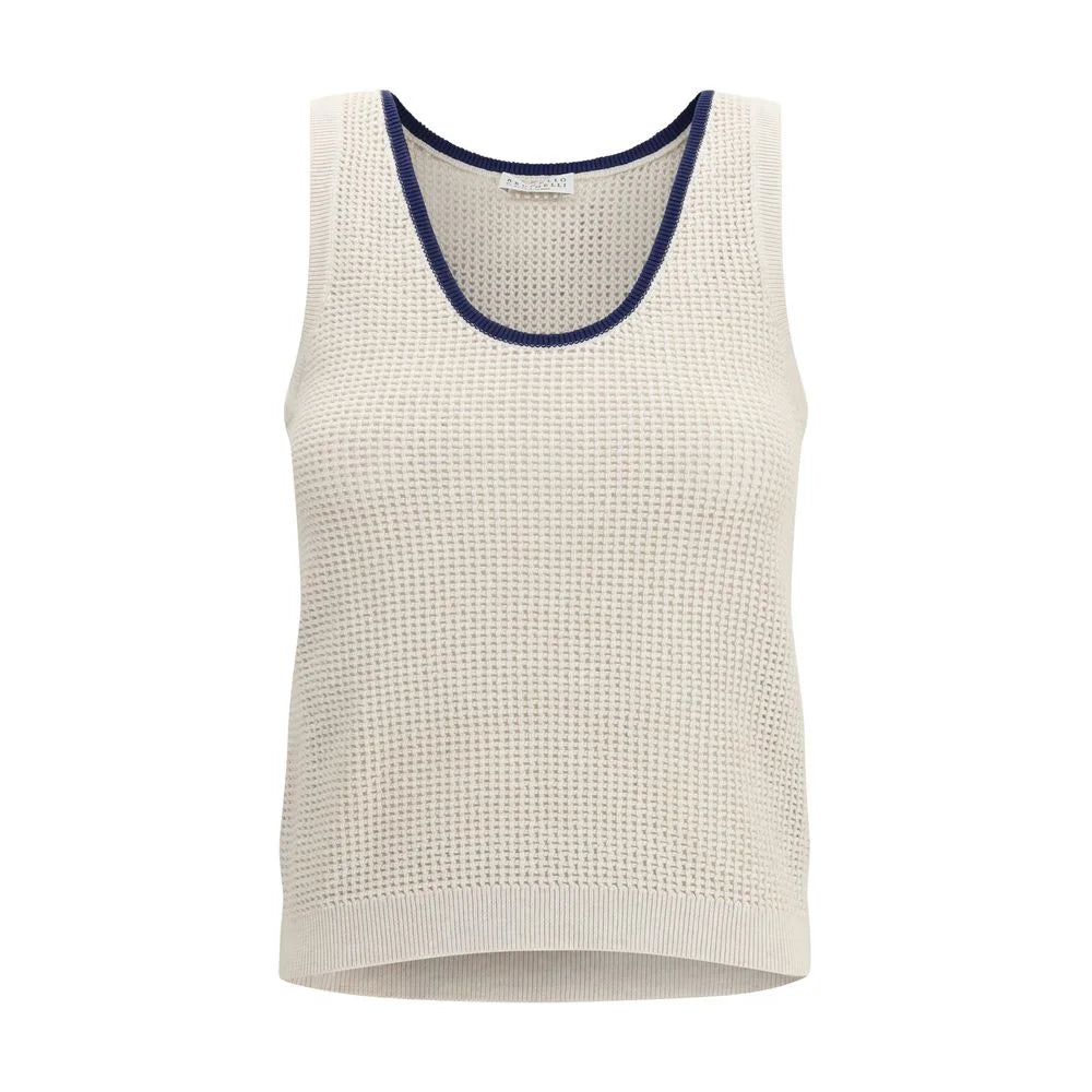 Brunello Cucinelli Beige Cotton Top