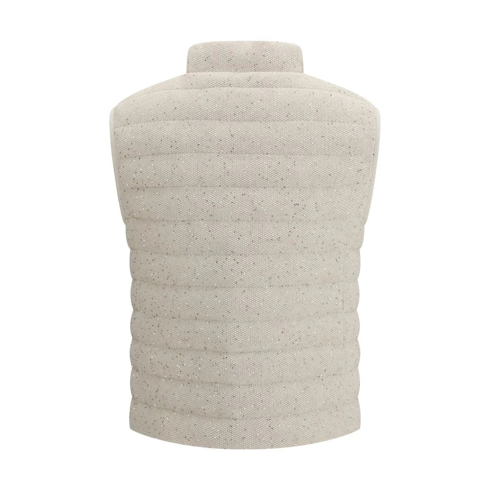 Brunello Cucinelli Beige Goose Down Sleveless Jacket - IT42 | L