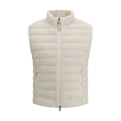 Brunello Cucinelli Beige Goose Down Sleveless Jacket - IT42 | L