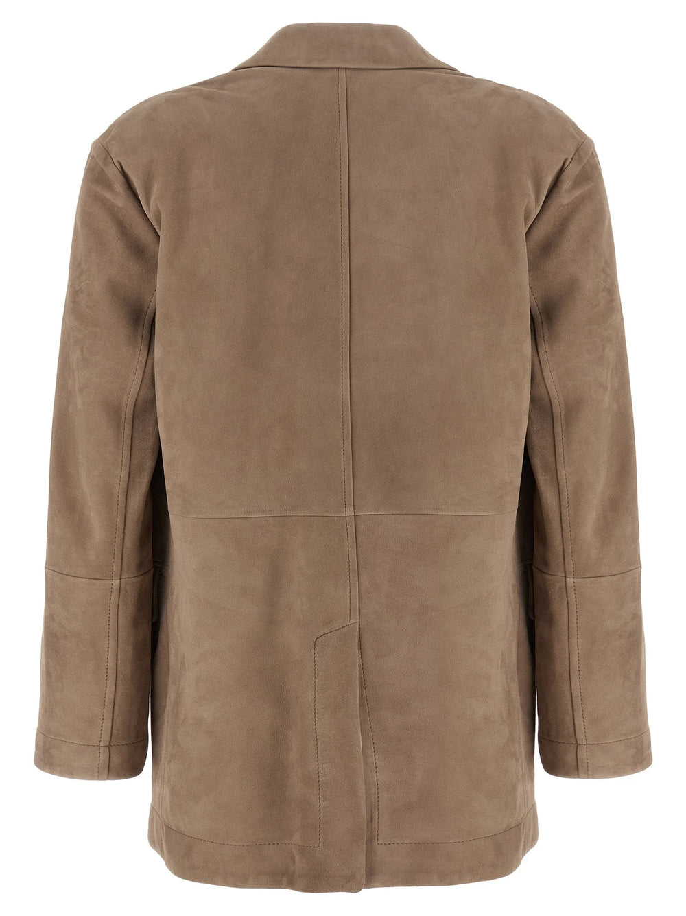Brunello Cucinelli Beige Lamb Leather Blazer