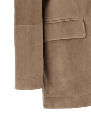 Brunello Cucinelli Beige Lamb Leather Blazer