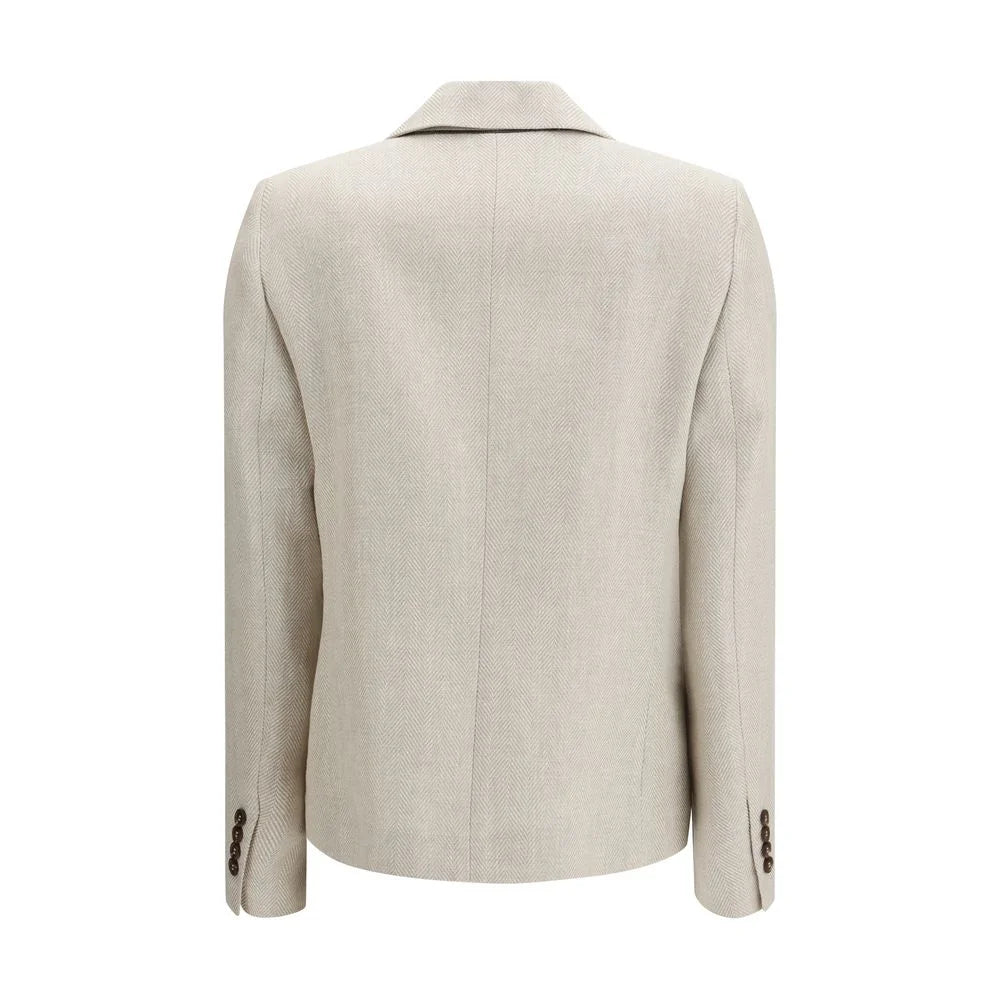Brunello Cucinelli Beige Linen Blazer - IT40 | M