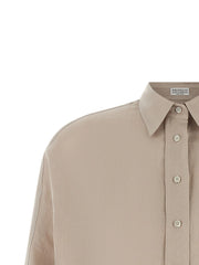 Brunello Cucinelli Beige Linen Blouse - XXS